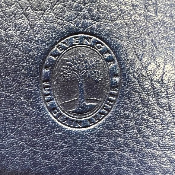 Levenger blue leather multi compartment wallet - Picture 3 of 12